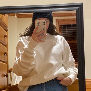 White Champion pullover sweatshirt